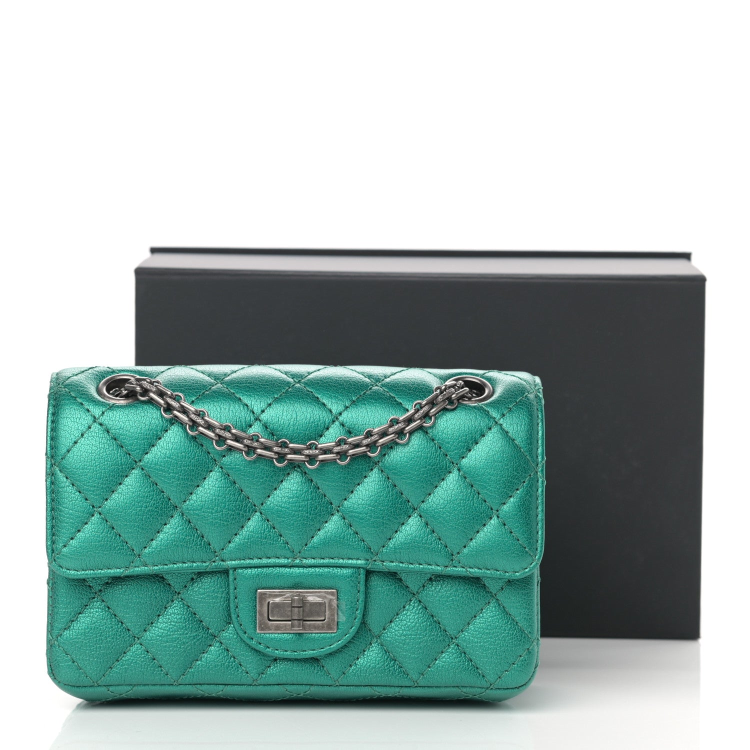 Chanel Metallic Sheepskin Quilted 2.55 Reissue Mini Flap Green 11 of 11