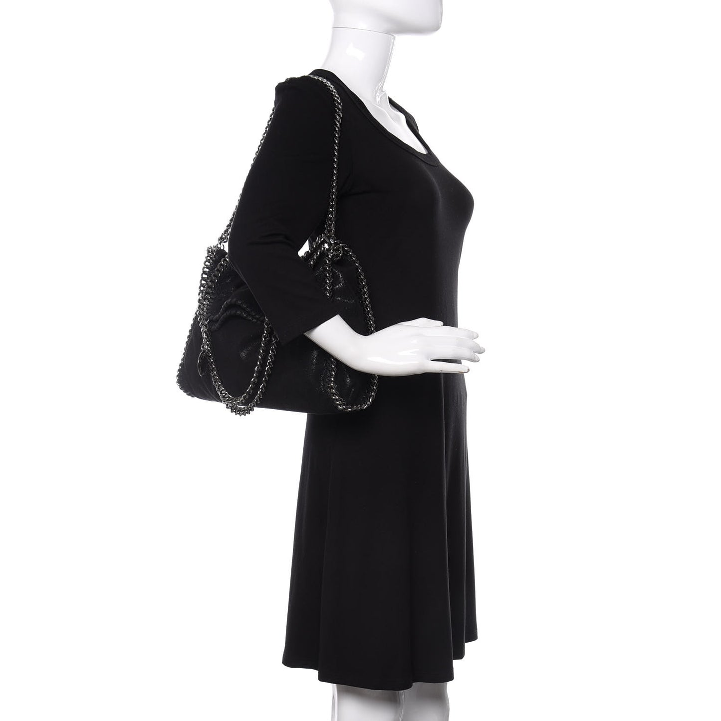 Shaggy Deer Falabella Fold Over Tote Black