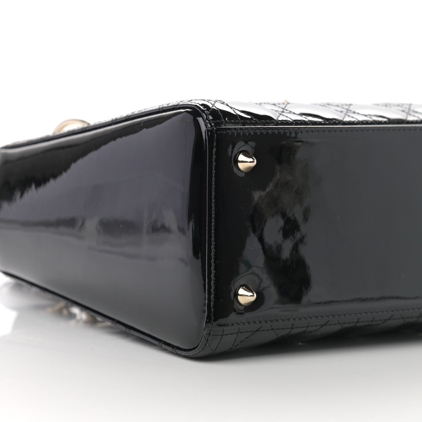 Patent Cannage Medium Lady Dior Black