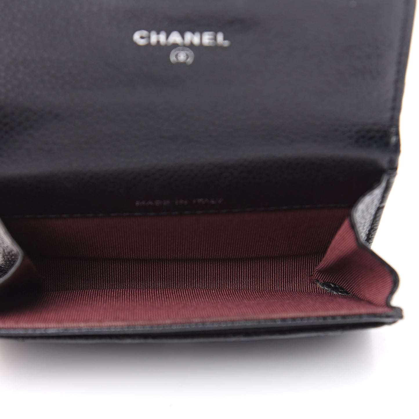 Caviar Quilted Flap Card Holder Black