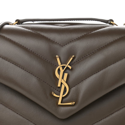 Saint Laurent Calfskin Y Quilted Monogram Small Loulou Chain Satchel Taupe 9 of 15