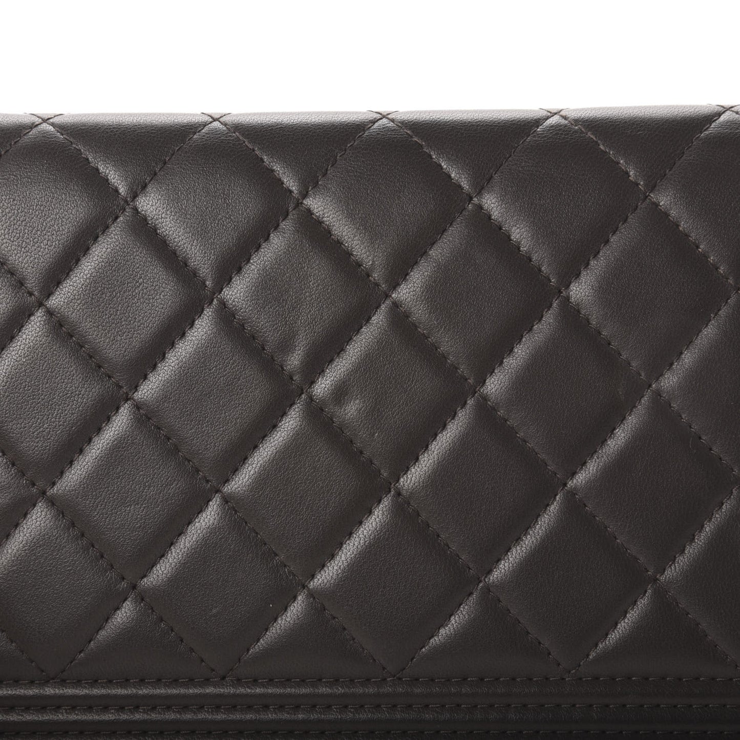 Lambskin Quilted Boy Wallet On Chain WOC Grey