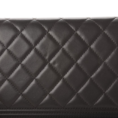 Chanel Lambskin Quilted Boy Wallet On Chain WOC Grey 13 of 16