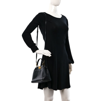 Fendi Nappa Mini Peekaboo Iconic Satchel Black 2 of 8