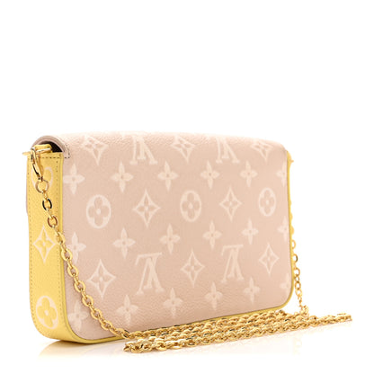 Louis Vuitton Empreinte Spring in the City Felicie Pochette Chain Wallet Pink Beige Yellow 4 of 10