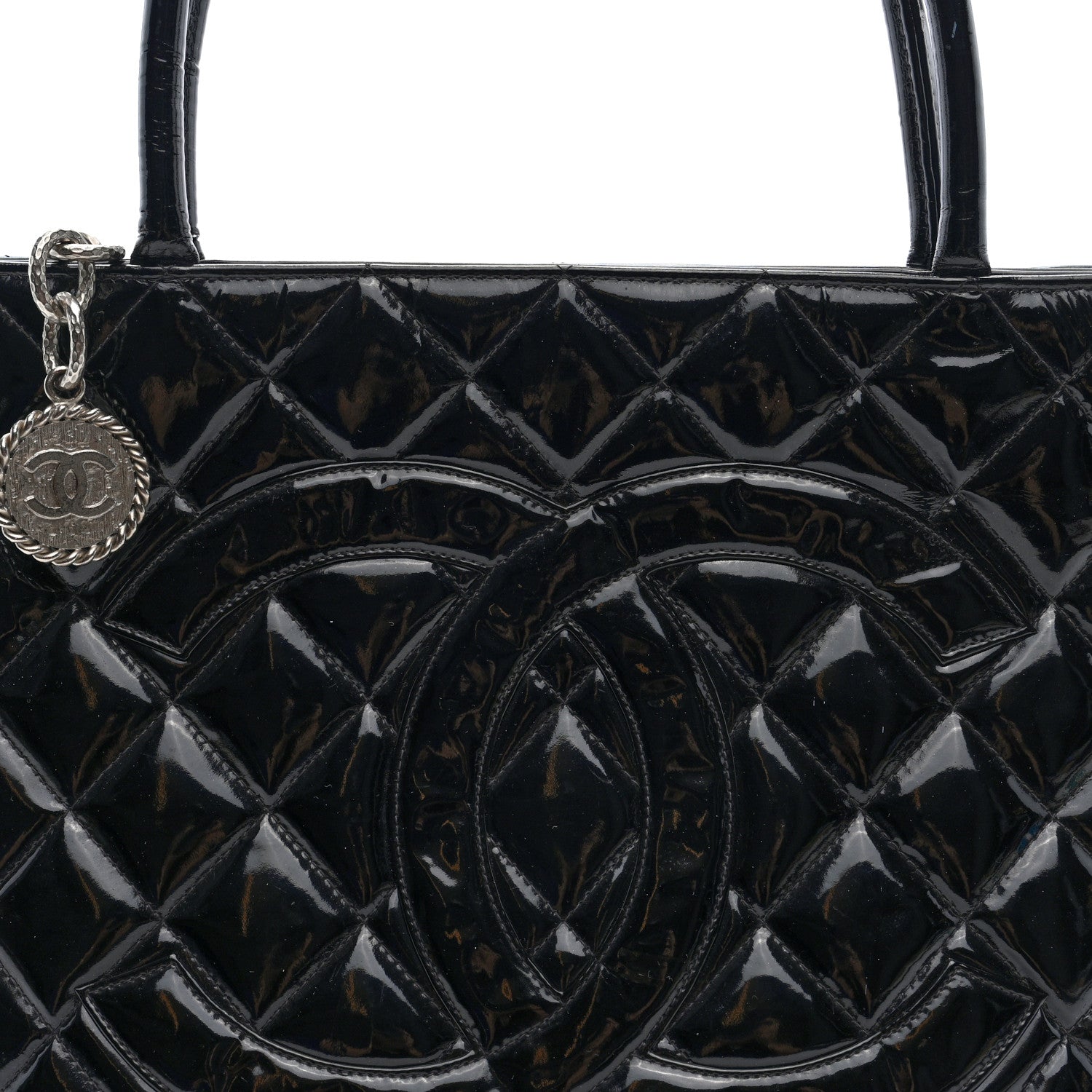Chanel Patent Medallion Tote Black 8 of 10