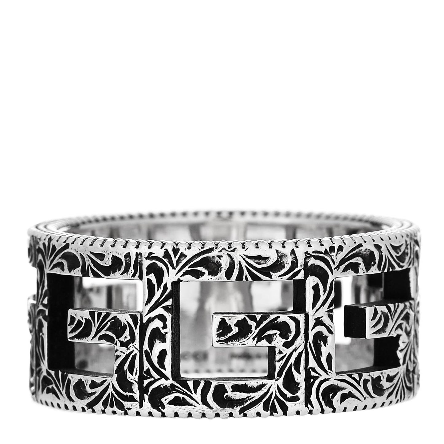 Sterling Silver Wide Square G Band Ring 63 10.5