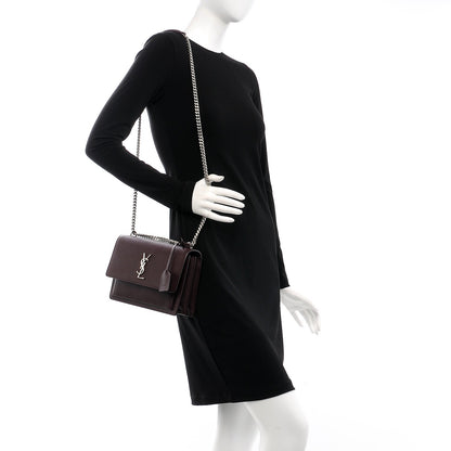 Saint Laurent Grained Calfskin Medium Monogram Sunset Bordeaux 2 of 7