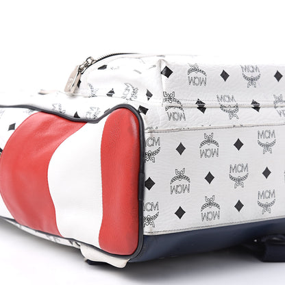 MCM Visetos Medium Stark Backpack White Red 7 of 21