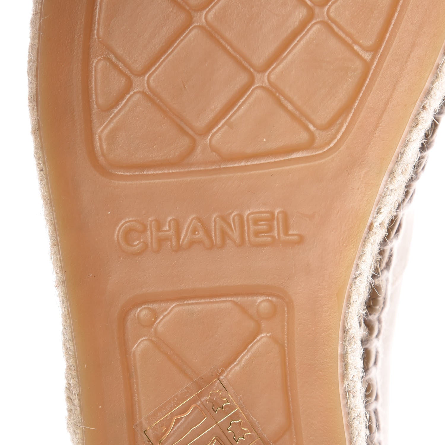 Chanel Lambskin CC Espadrilles 38 Beige Black 7 of 10
