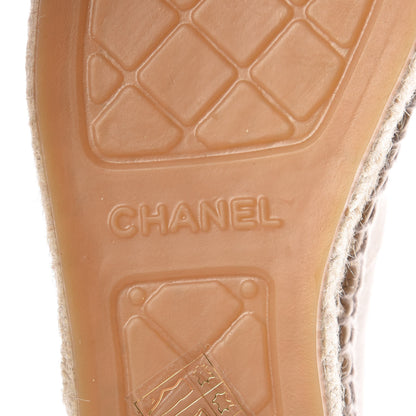 Chanel Lambskin CC Espadrilles 38 Beige Black 7 of 10