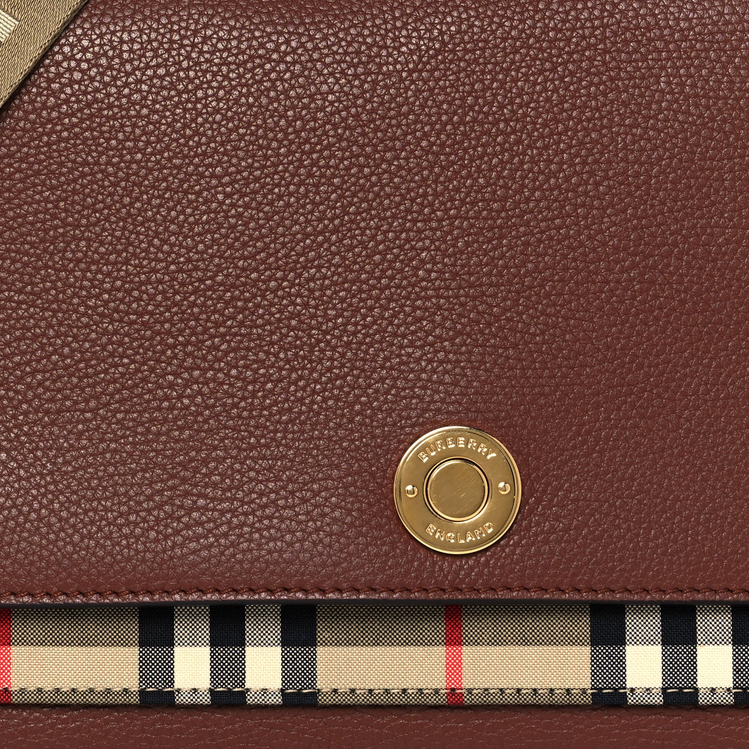 Burberry Calfskin Vintage Check Note Crossbody Bag Tan 7 of 12