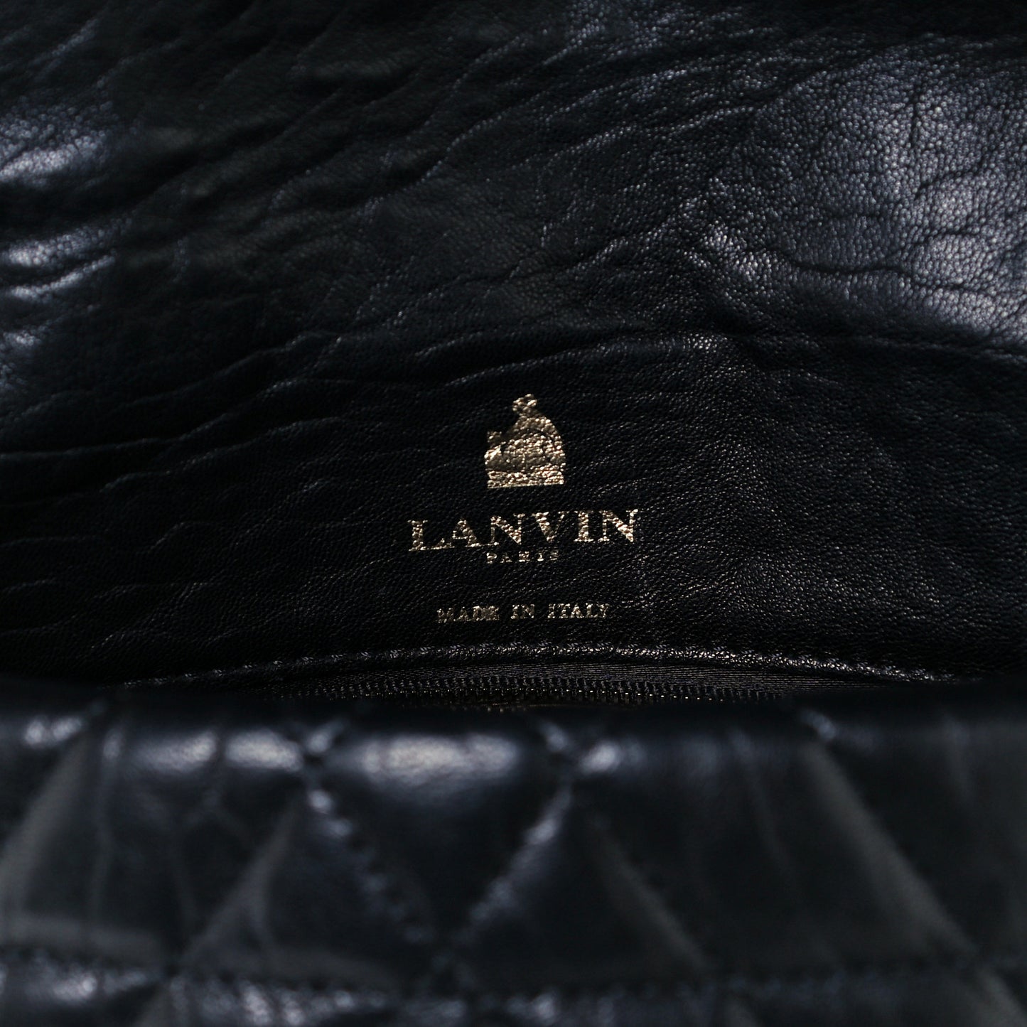 Calfskin Quilted Medium Happy Shoulder Bag Black