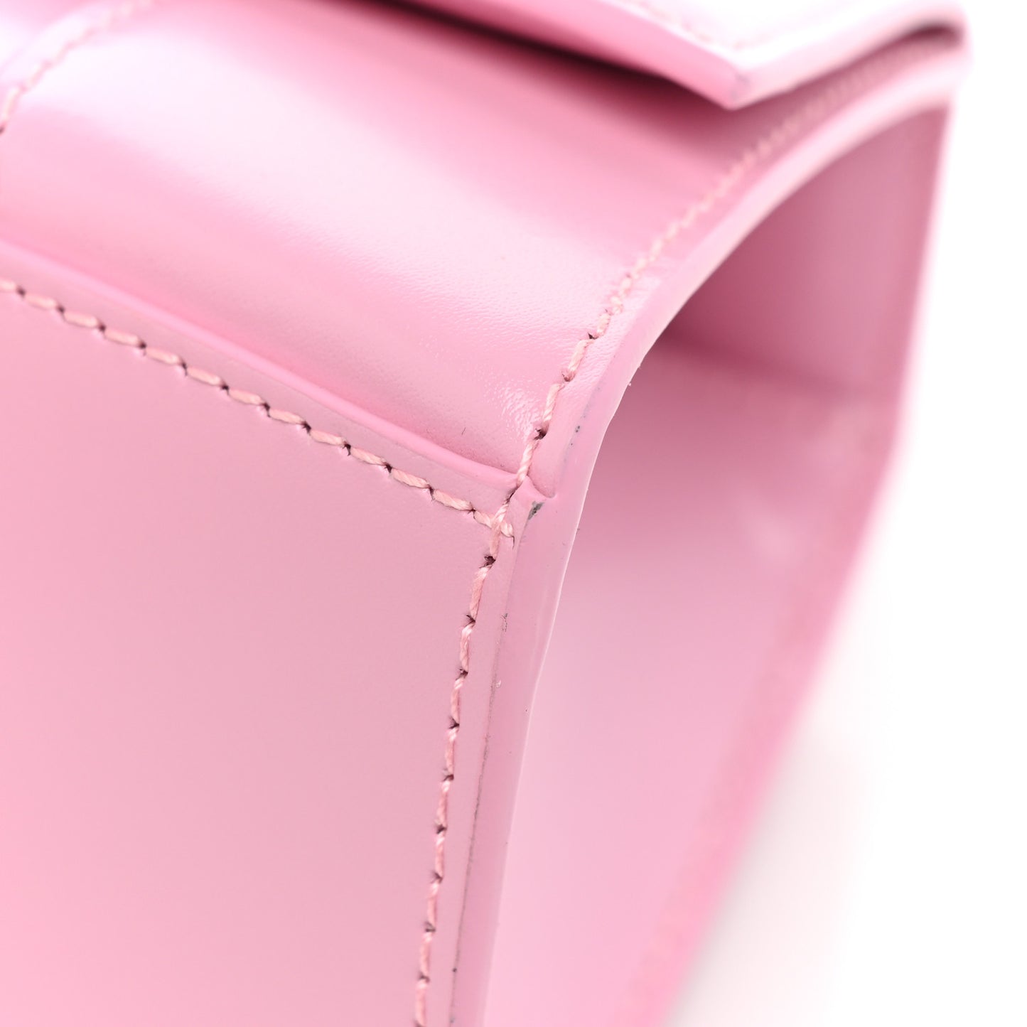 Shiny Box Calfskin Tonal B Hourglass Top Handle Bag XS Candy Pink