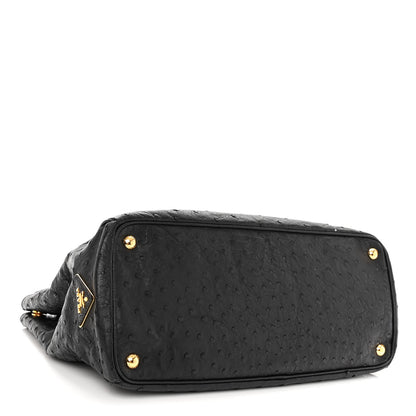 Prada Ostrich Tote Black 4 of 13