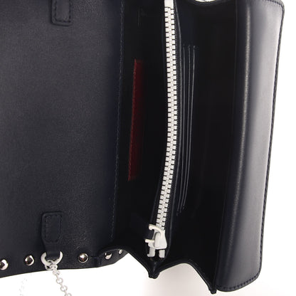 Valentino Garavani Vitello Colorblock Free Rockstud Wallet on Chain Marine Optic White 5 of 8