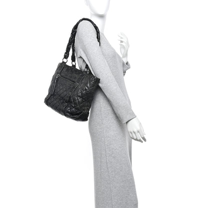 Chanel Distressed Lambskin Vintage Ligne Lady Braid Tote Black 2 of 10