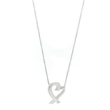 Tiffany Sterling Silver Paloma Picasso Loving Heart Pendant Necklace 1 of 4