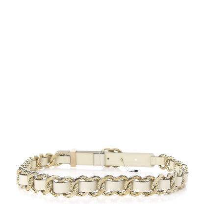 Gucci Calfskin Torchon Double G Chain 25mm Belt 80 32 Mystic White 2 of 3