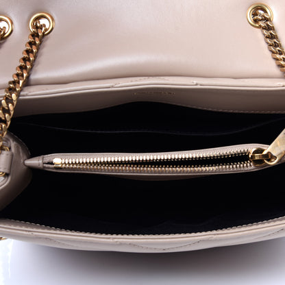 Saint Laurent Calfskin Y Quilted Monogram Small Loulou Chain Satchel Dark Beige 5 of 11