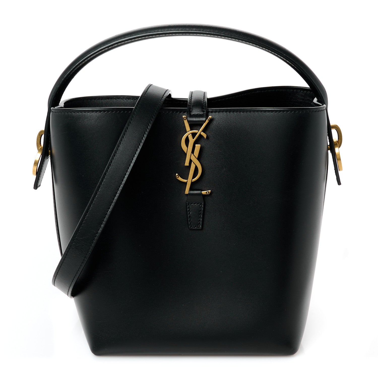 Saint Laurent Shiny Calfskin Le 37 Mini Bucket Bag Black 1 of 9