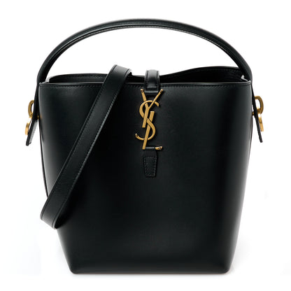 Saint Laurent Shiny Calfskin Le 37 Mini Bucket Bag Black 1 of 9