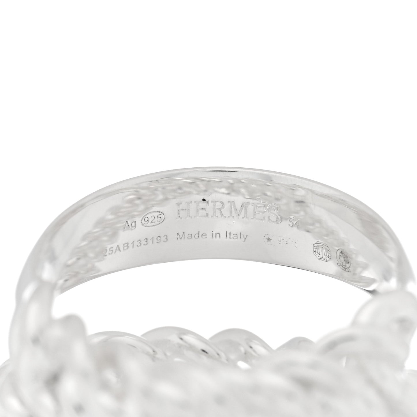 Sterling Silver MM Boucle Selier Inflexible Ring 54 6.75