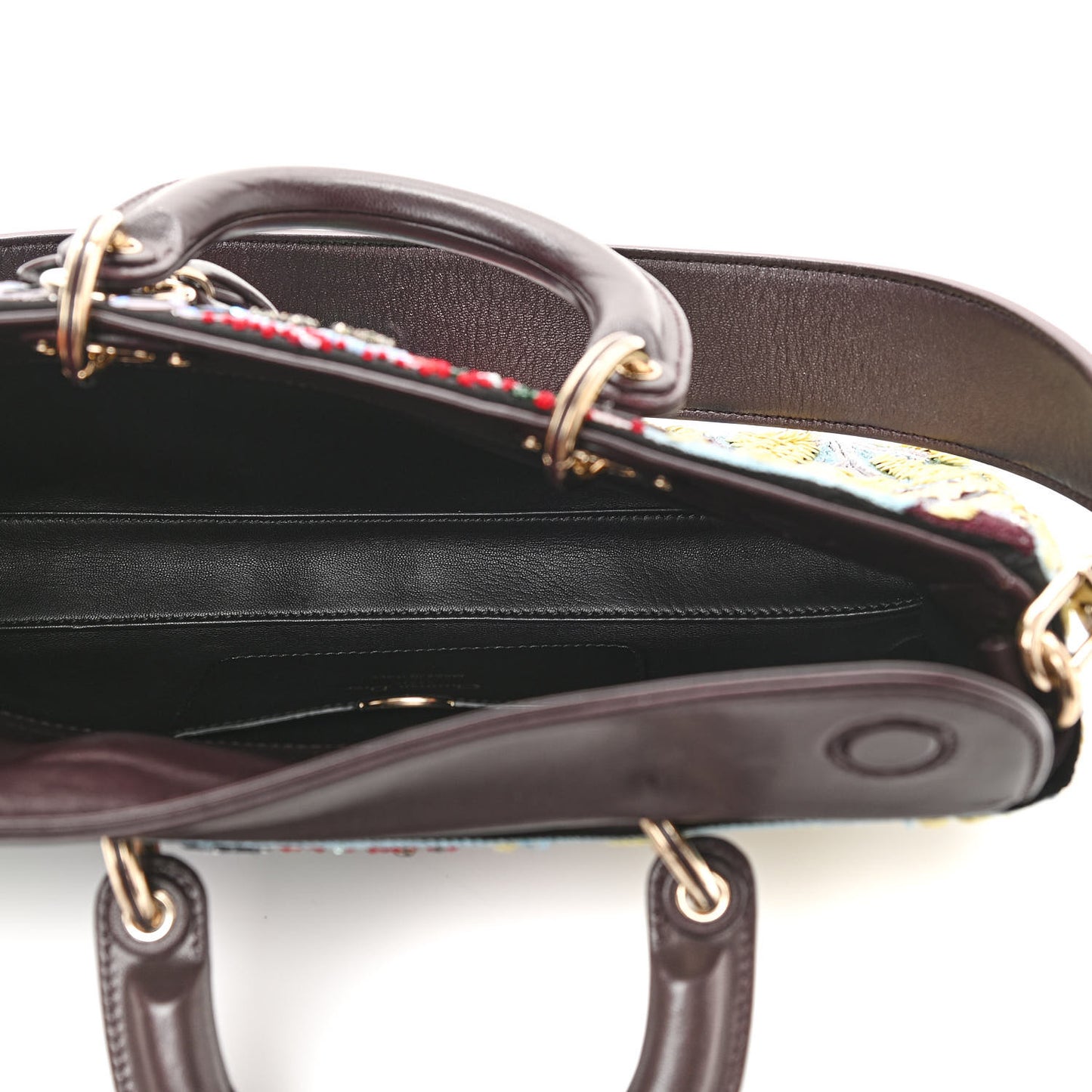 Calfskin Embroidered Sequin East West Lady Dior Multicolor