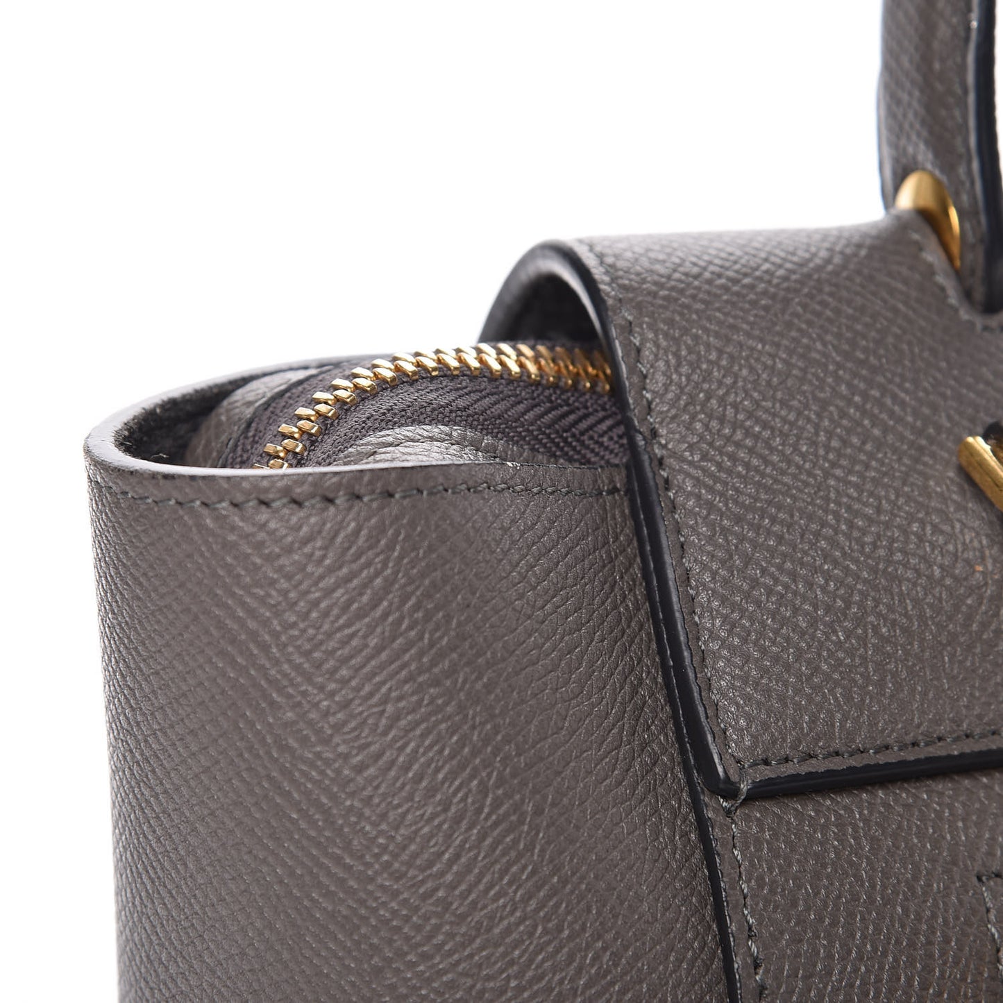 Baby Grained Calfskin Micro Belt Bag Grey