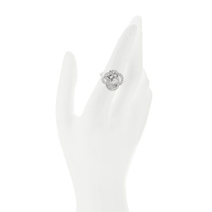 Chanel 18K White Gold Diamond Medium Fil de Camelia Ring 55 7.25 2 of 7