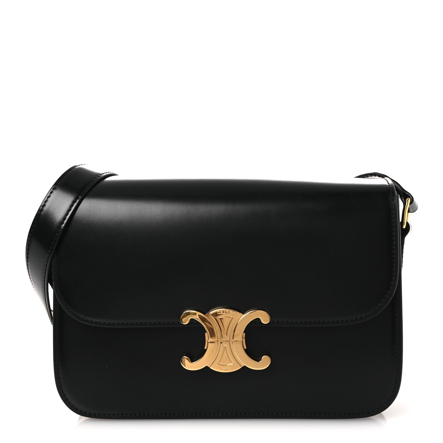 Shiny Calfskin Medium Triomphe Black