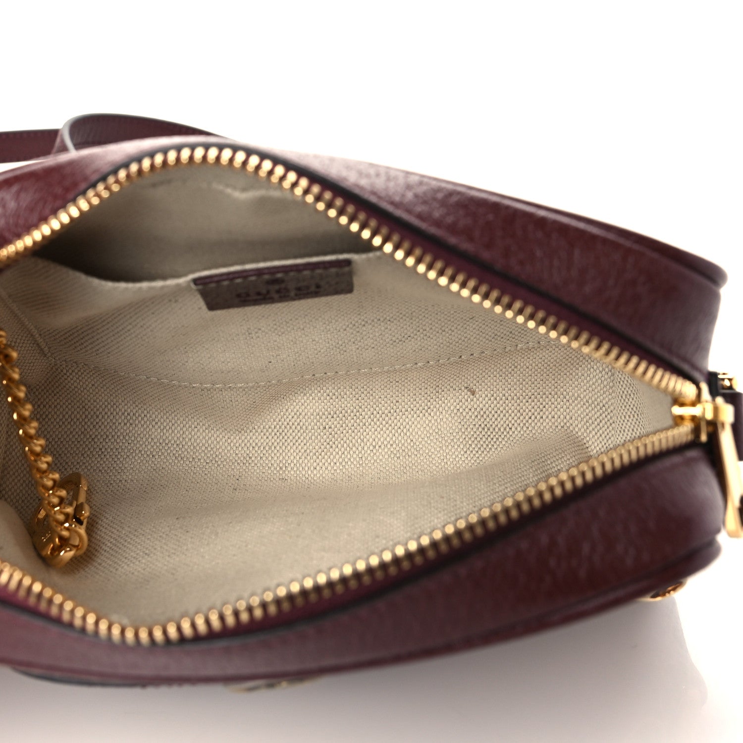 Gucci Monogram Textured Dollar Calfskin Web Mini Ophidia Shoulder Bag Sahara Rubino Chardonnay 5 of 6