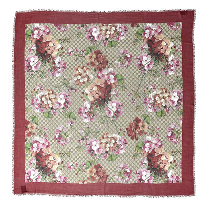 Gucci Modal Silk GG Monogram Gery Square Scarf Lacquer Light Brown 1 of 4