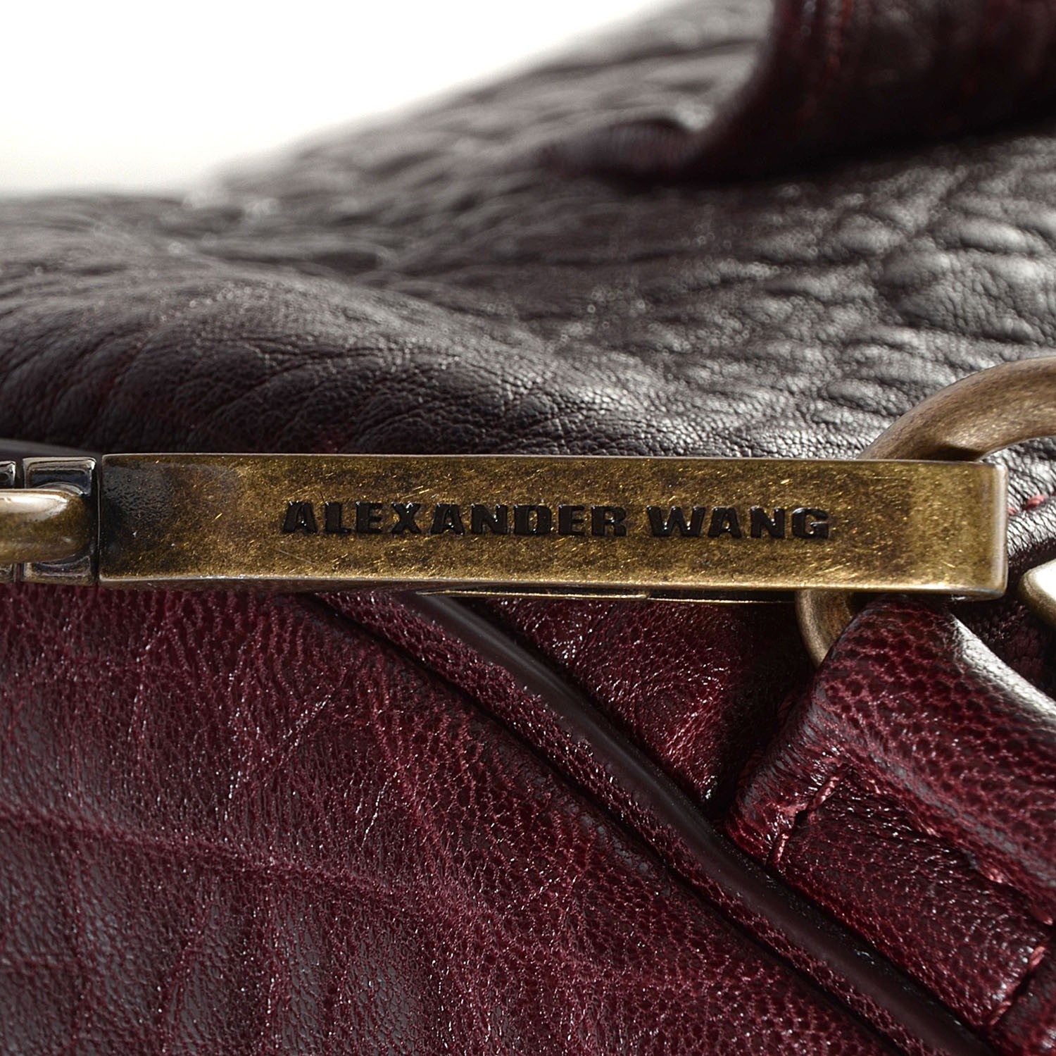 Alexander Wang Pebbled Lambskin Rocco Beet Antique Brass Hardware 7 of 7