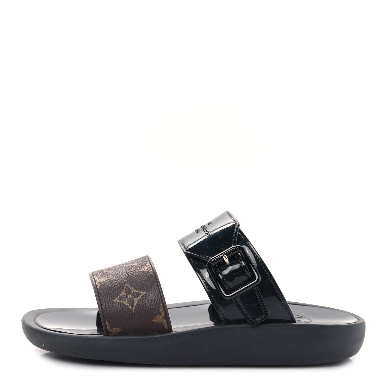 Louis Vuitton Monogram Sunbath Flat Mule Sandals 37 Black 1 of 8