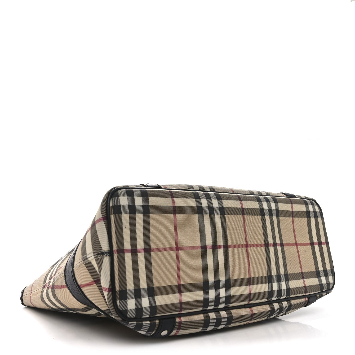 Burberry Vintage Check Studded Tote Black 4 of 10