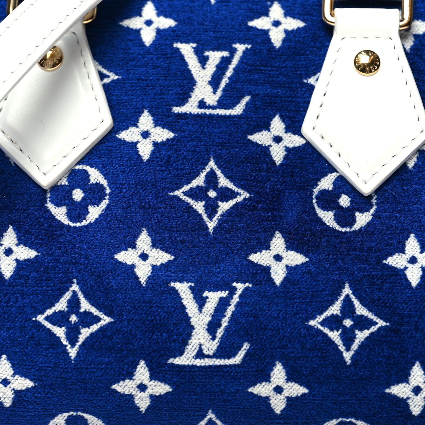 Jacquard Velvet Monogram LV Match Speedy Bandouliere 20 Blue