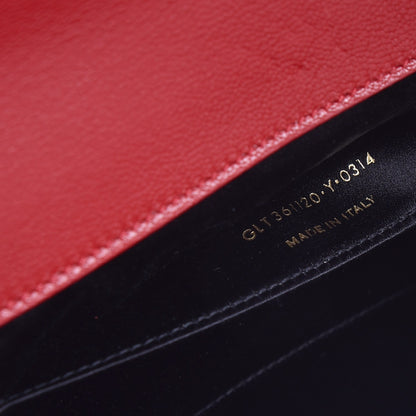 Saint Laurent Goatskin Monogram Large Belle De Jour Clutch Red 7 of 10