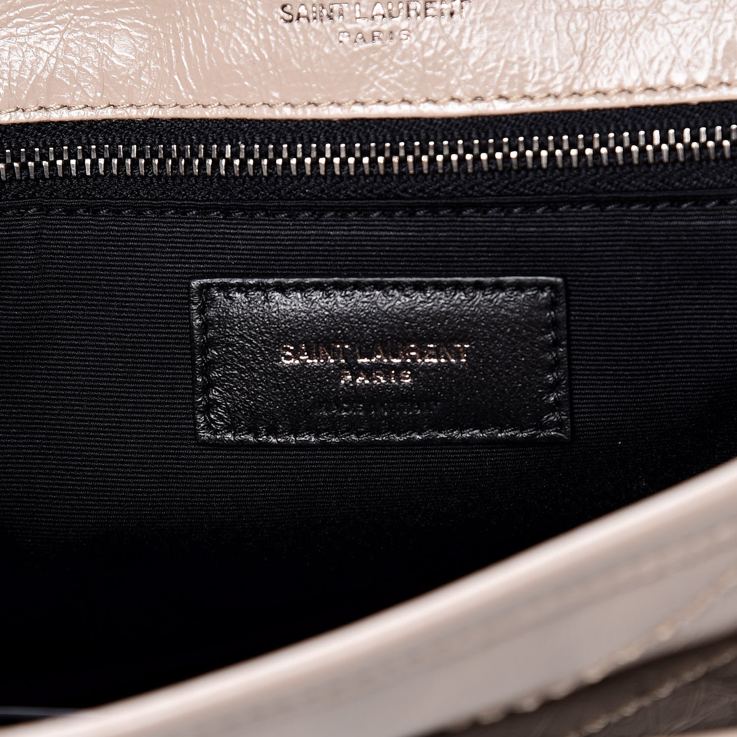 Saint Laurent Crinkled Calfskin Matelasse Monogram Medium Niki Chain Satchel Light Natural 8 of 11