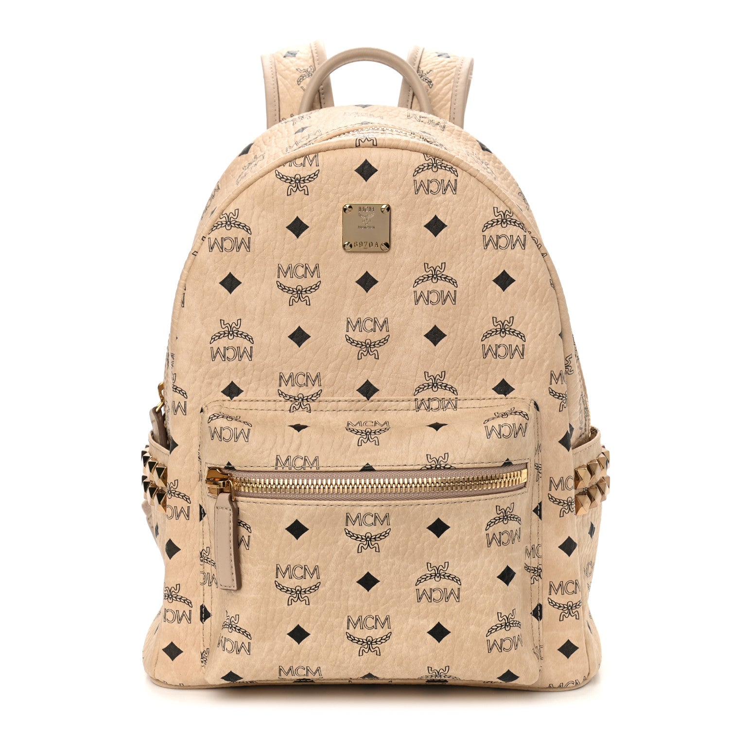 MCM Visetos Small Side Stud Stark Backpack Beige 1 of 14