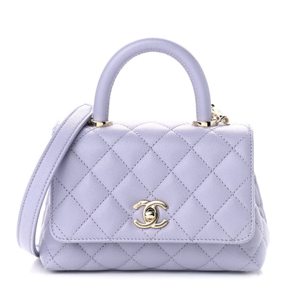 Chanel Caviar Quilted Extra Mini Coco Handle Flap Light Purple 1 of 9