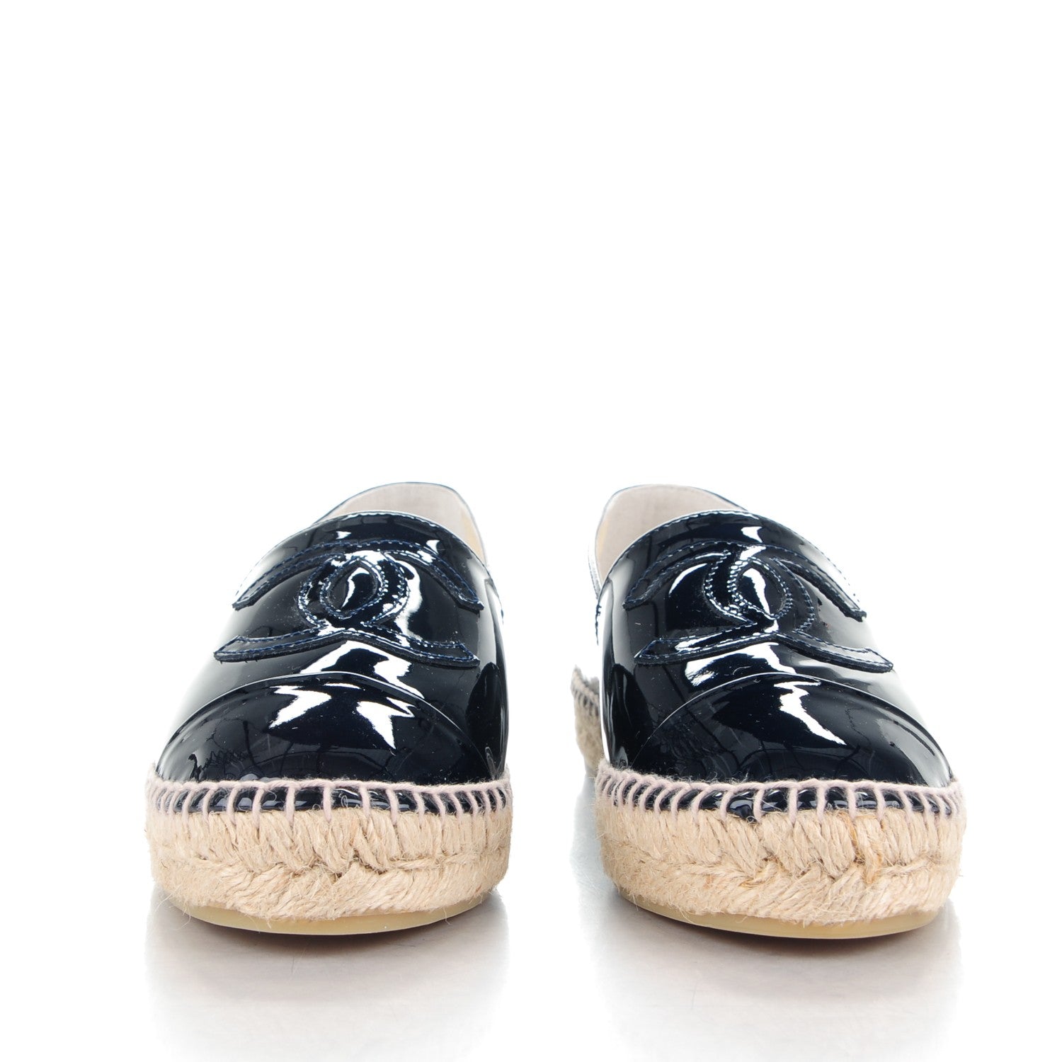 Chanel Patent CC Espadrilles 37 Navy 2 of 10