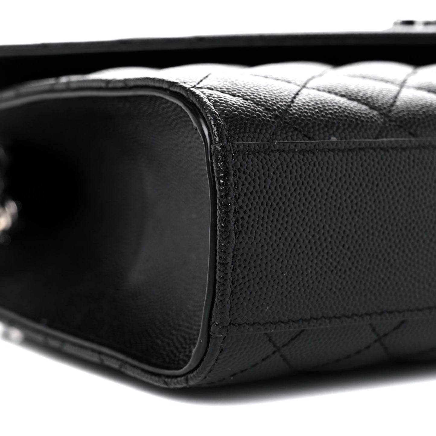 Grain De Poudre Textured Mixed Matelasse Triquilt Medium Monogram Satchel Black