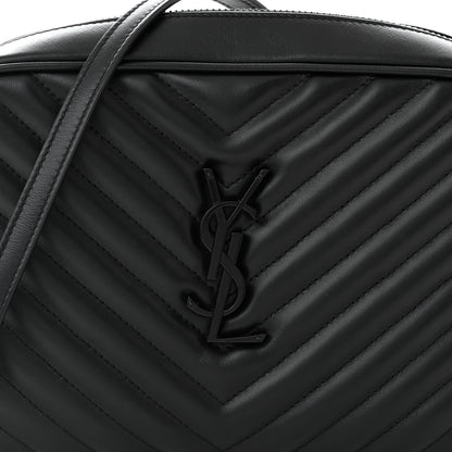 Saint Laurent Calfskin Matelasse Monogram Monochrome Lou Camera Bag Black 8 of 11