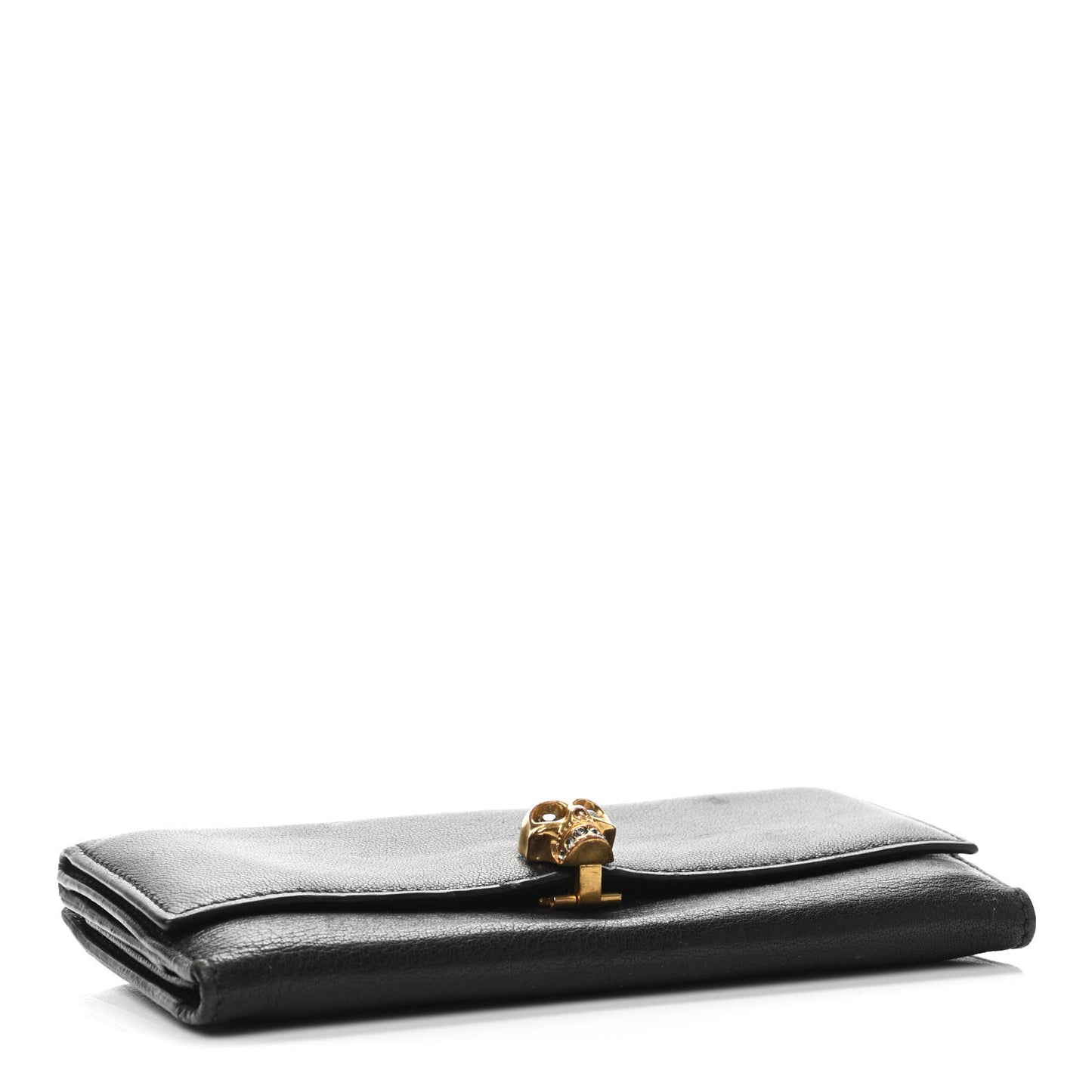 Calfskin Skull Continental Wallet Black