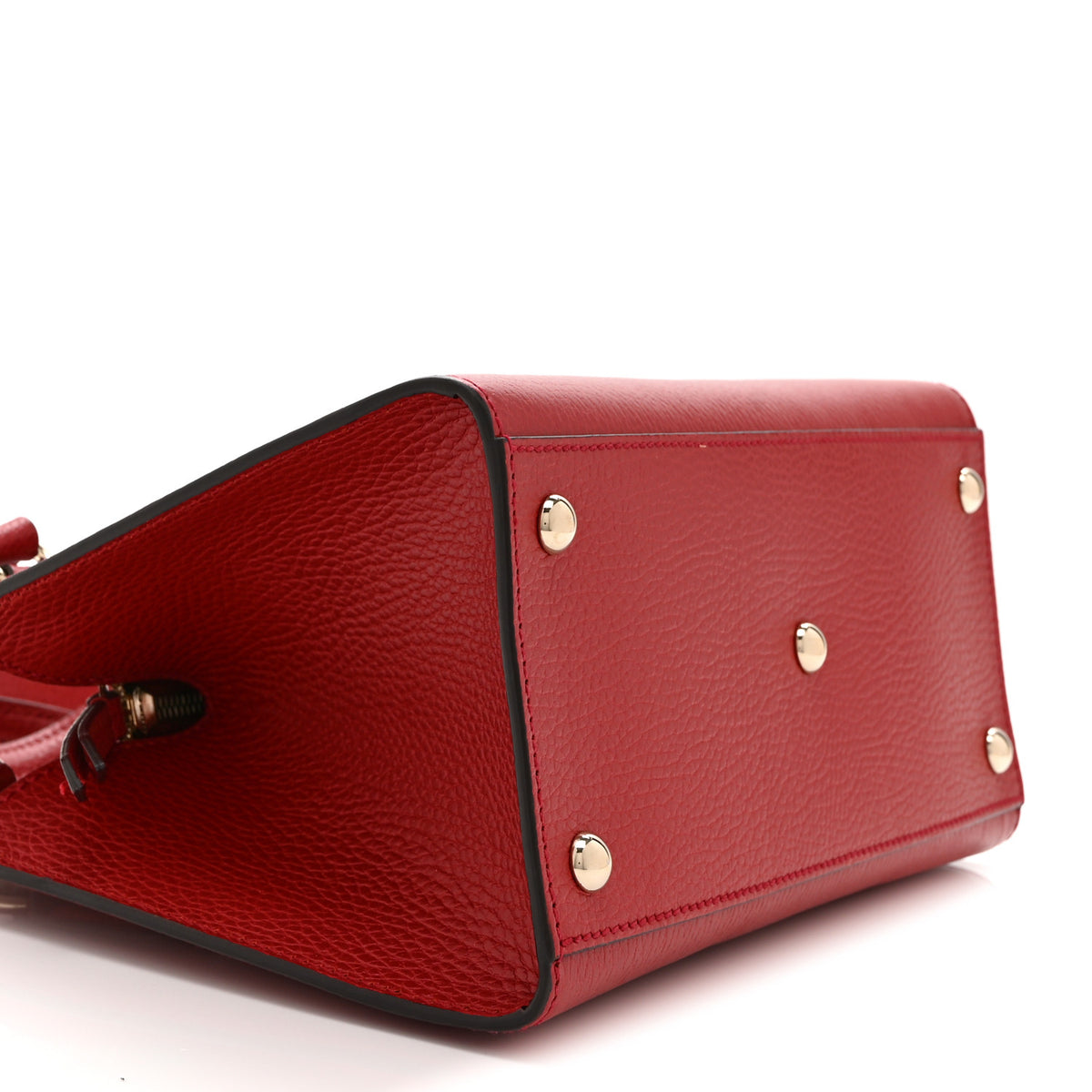 Gucci Dollar Calfskin Medium Soho Top Handle Satchel Hibiscus Red 10 of 11