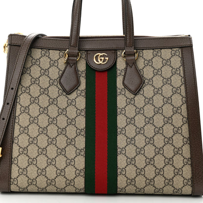 Gucci GG Supreme Monogram Web Medium Ophidia Tote Bag Brown 8 of 10