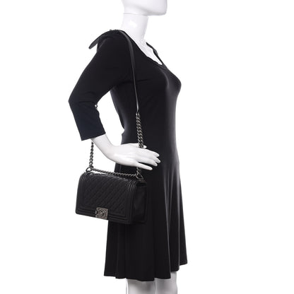 Chanel Calfskin Quilted Medium Boy Flap Black 2 of 11