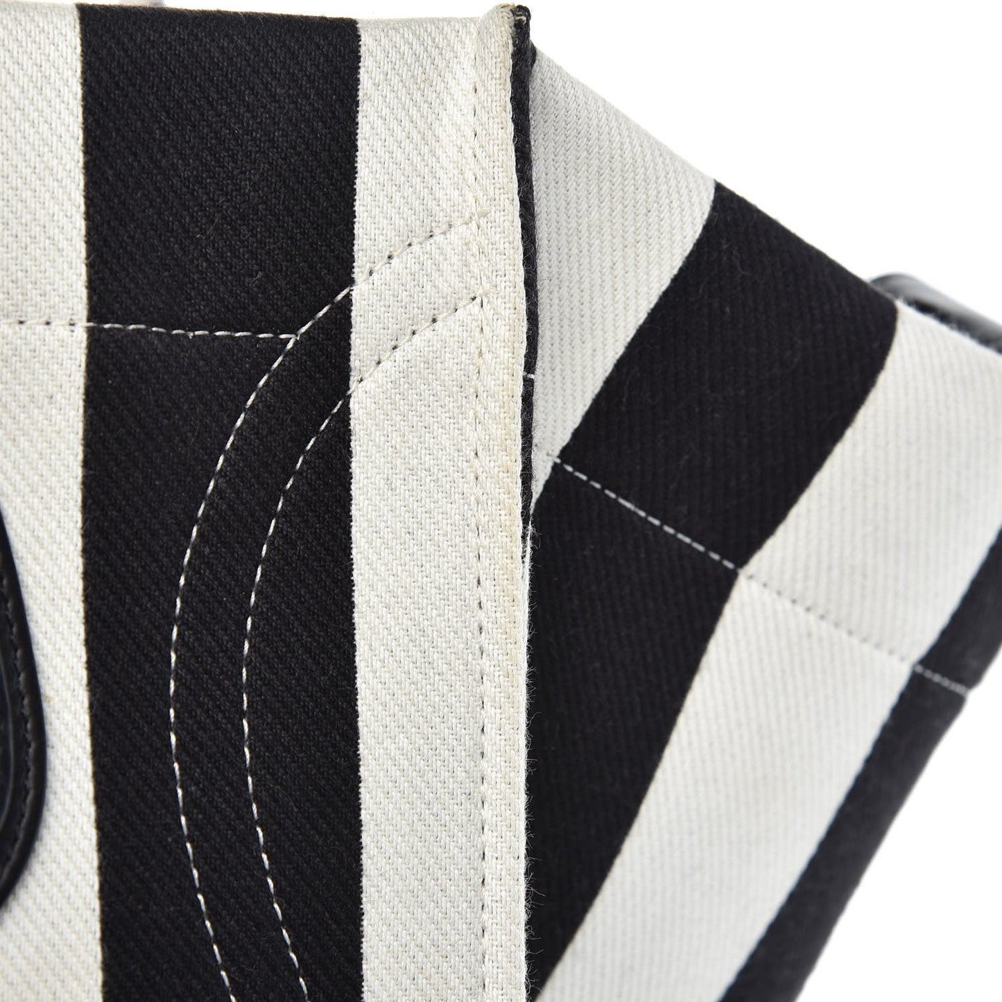Cotton Canvas Striped Medium Phantom Luggage White Black