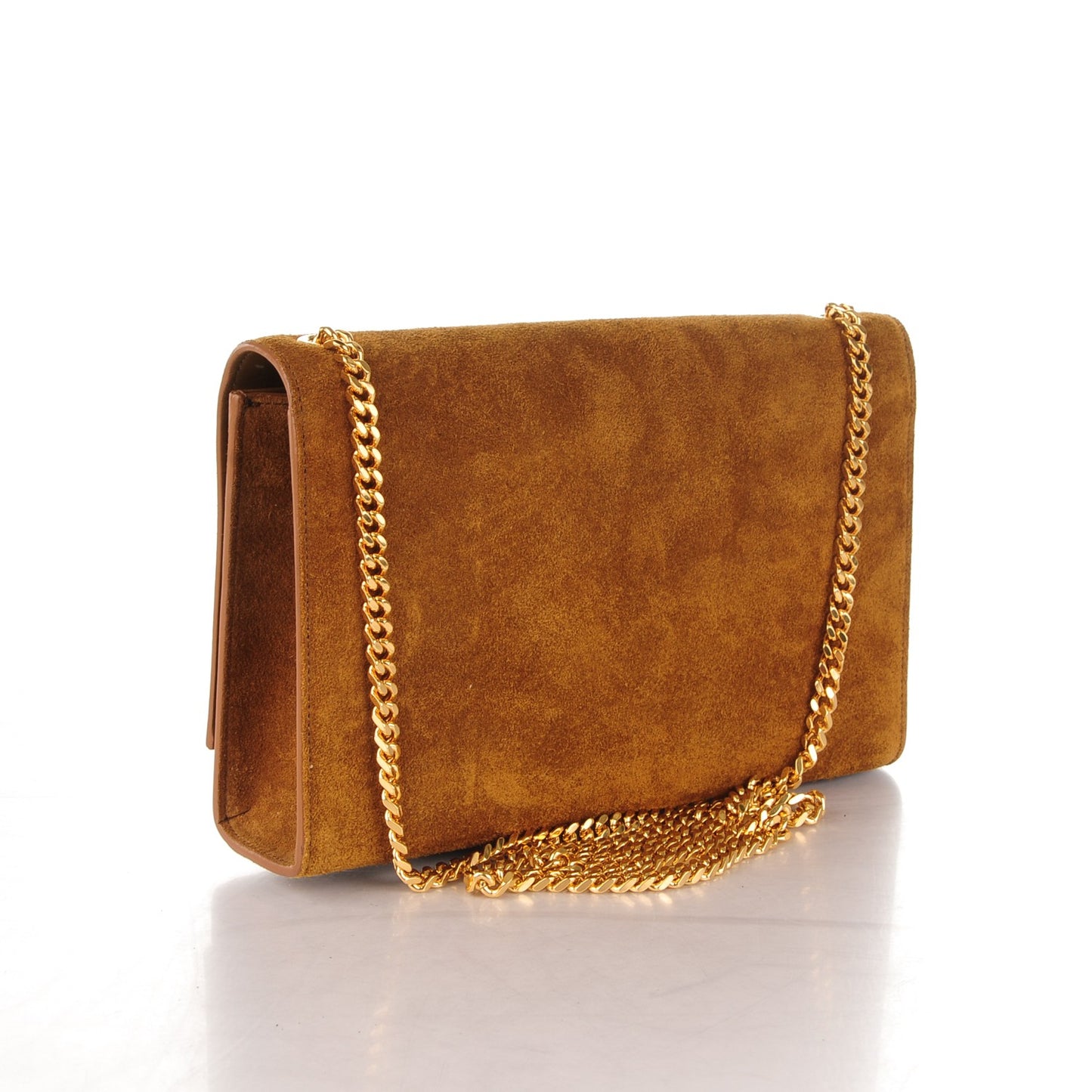 Suede Medium Classic Monogram Kate Tassel Satchel Light Ochre